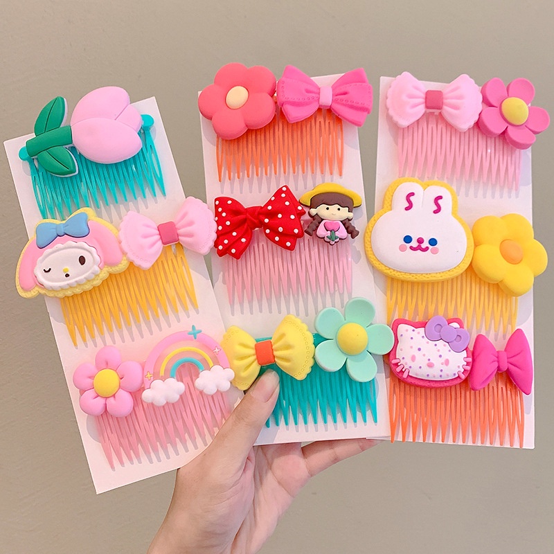 Lược Cài Tóc Mái Hình Hoa Thú Cho Bé Gái Xinh Xắn- Lược Xước Tóc Bé Gái