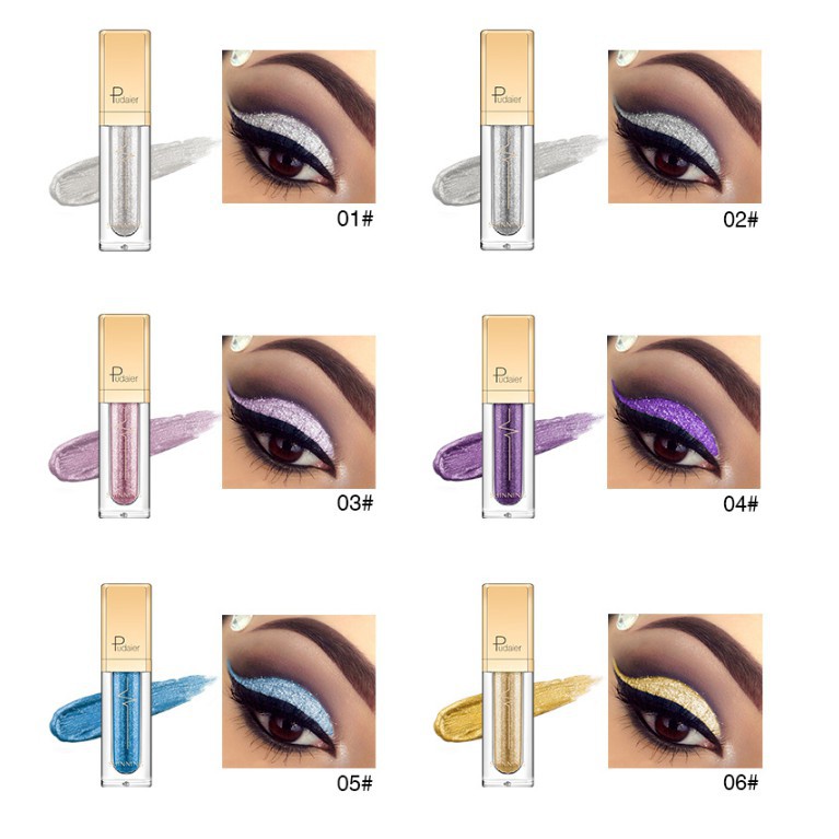 Nhũ Mắt Pudaier Dạng Lỏng Chống Thấm Nước Lâu Trôi Có 18 Màu Tùy Chọn 32g