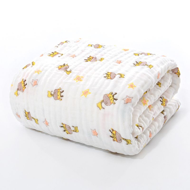 Khăn Cotton Quấn Em Bé In Họa Tiết Hoạt Hình Dễ Thương