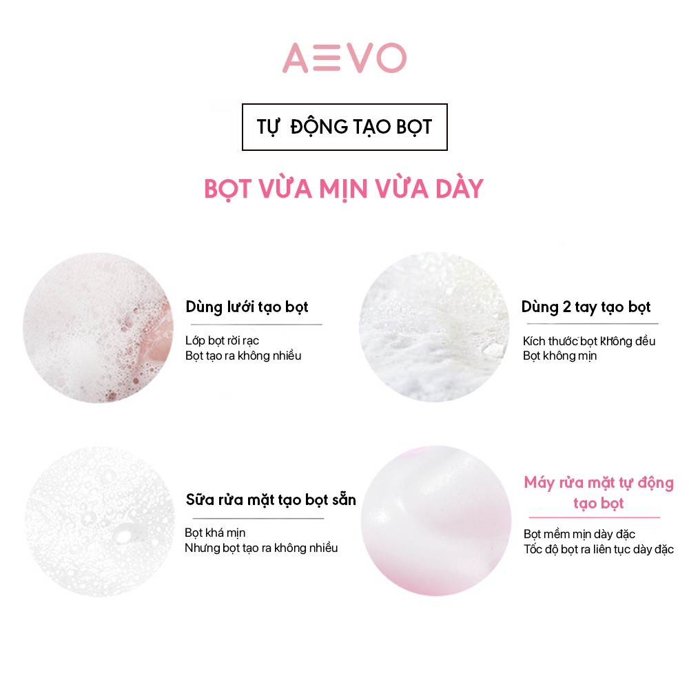 Máy rửa mặt massage AEVO Foam Cleanser tạo bọt nhanh giúp làm sạch sâu, thông thoáng lỗ chân lông, giảm mụn