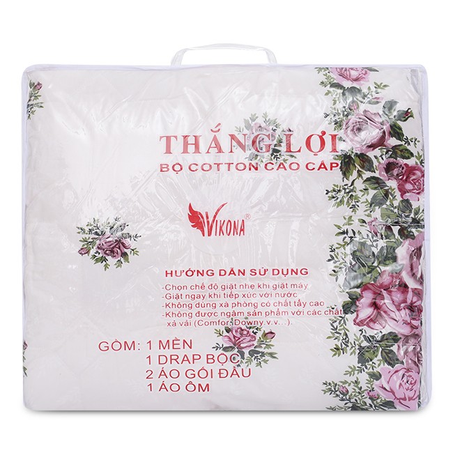 Bộ Drap Cotton Thắng Lợi kèm mền chần gòn { 5 MÓN }hoặc mền lẻ - CHUẪN LOGO