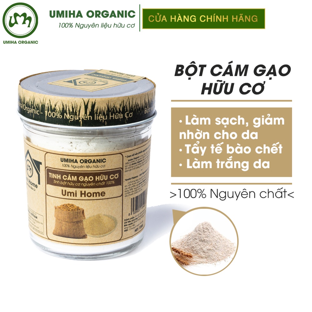 Bột Cám Gạo làm đẹp hữu cơ UMIHA nguyên chất | Rice Bran Flour 100% Organic 135g