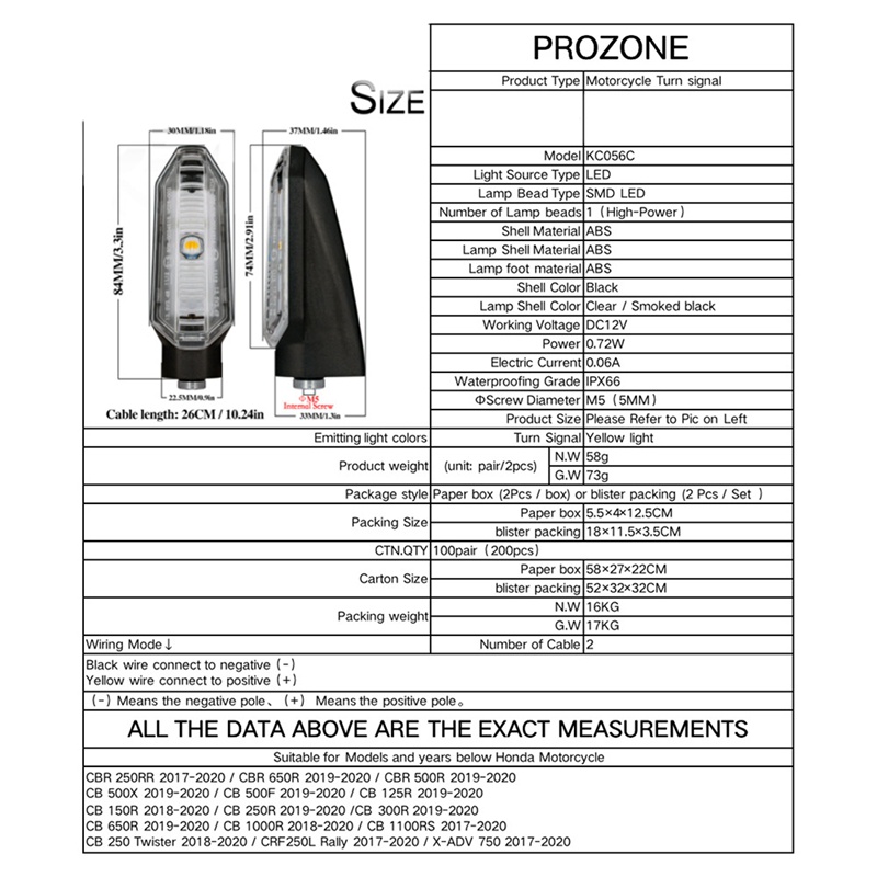 Đèn LED Xi Nhan Chuyên Dụng Cho Xe Mô Tô HONDA CB125/CBR650R/CBF/X-ADV /CB 150R /CB 300R/ CB 1000R