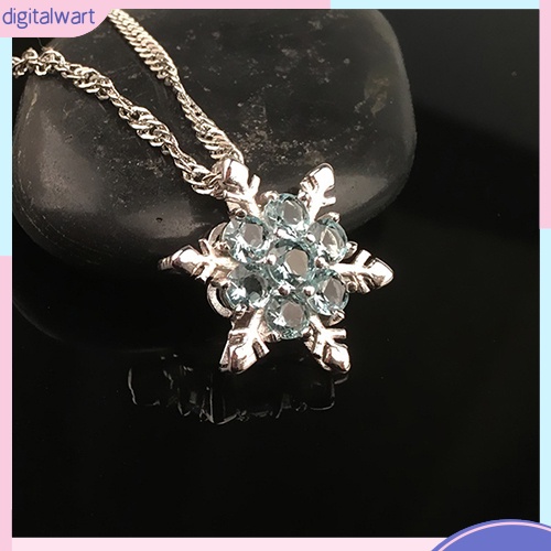Dây Chuyền Thiết Kế Mặt Hình Bông Tuyết Đính Kim Cương Nhân Tạo Thời Trang Cho Nữ