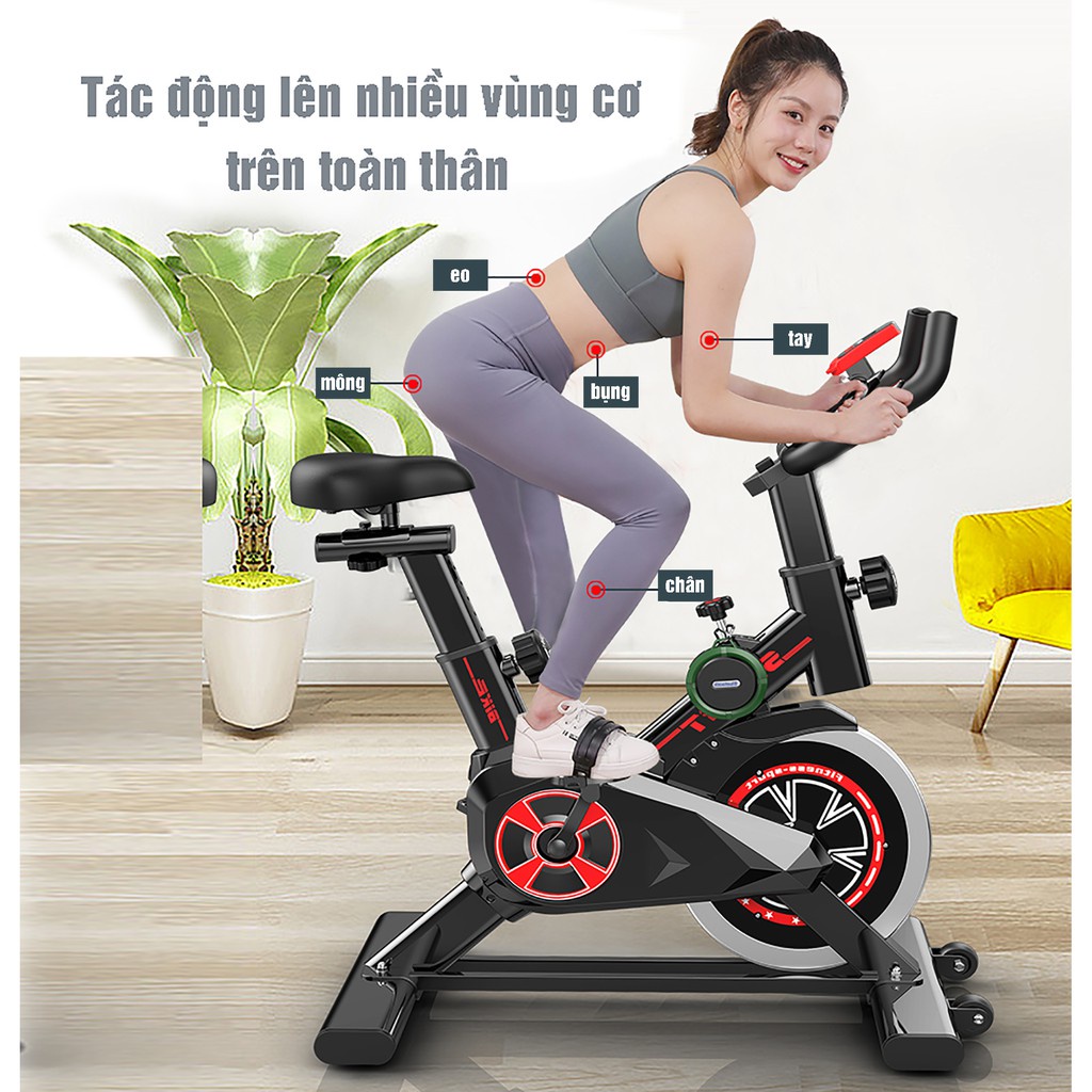 Xe đạp tập thể dục tại nhà chính hãng Jobur Spin Bike GH600 nhỏ gọn tiện lợi kết nối Bluetooth và đồng hồ đa năng