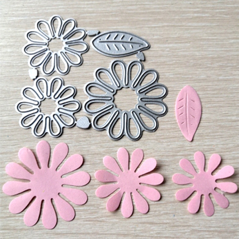 Set tấm khuôn cắt giấy kim loại tạo hình hoa làm thiệp album sổ lưu niệm DIY
