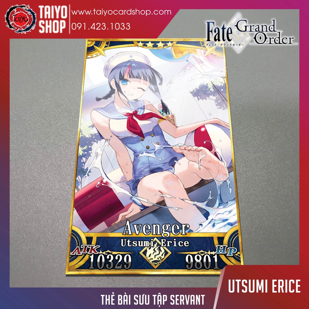 Thẻ bài custom card bánh xốp anime Fate/Grand Order FGO để sưu tầm tự chọn Utsumi Erice