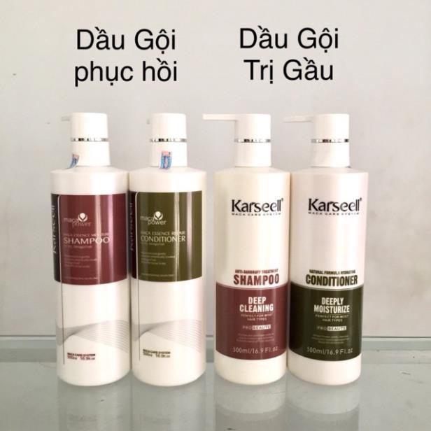 [Chính hãng] [Siêu rẻ] Cặp dầu gội xả làm sạch gầu ngứa Karseell Maca 500ml