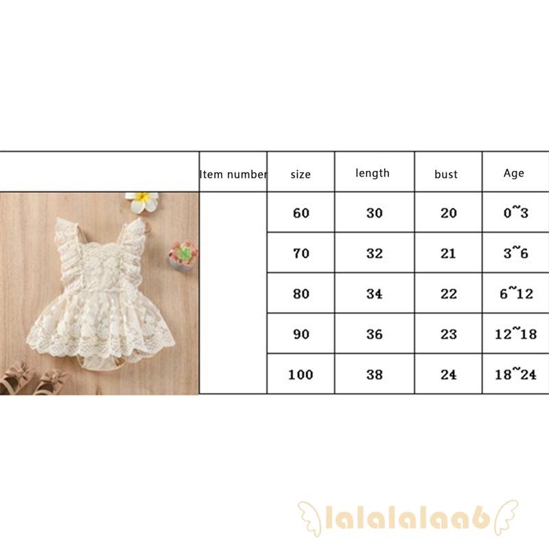 LAA6-Baby Girls Summer Romper, Plain Floral Lace Embroidery Skirt Layered Adjustable Straps Romper