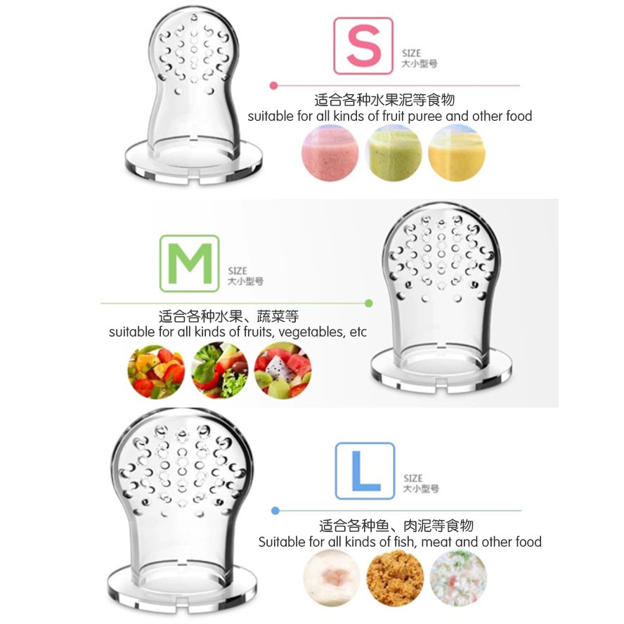 Núm vú giả trái cây Silicon 4 trong 1 Đi kèm với hộp và túi lưới dự phòng