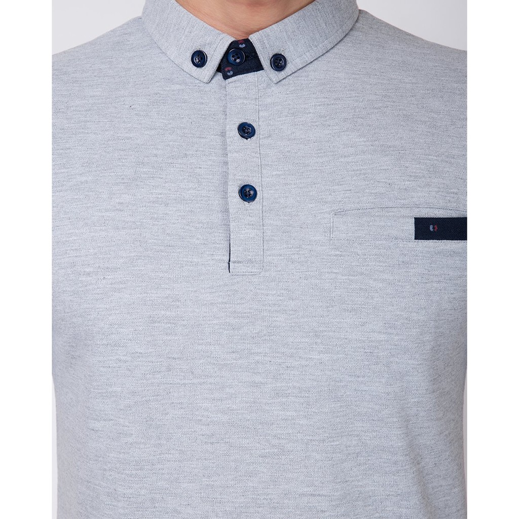 [Mã LT50 giảm 50k đơn 250k] Áo Thun Nam F2 Cotton Có Cổ Xám TC337