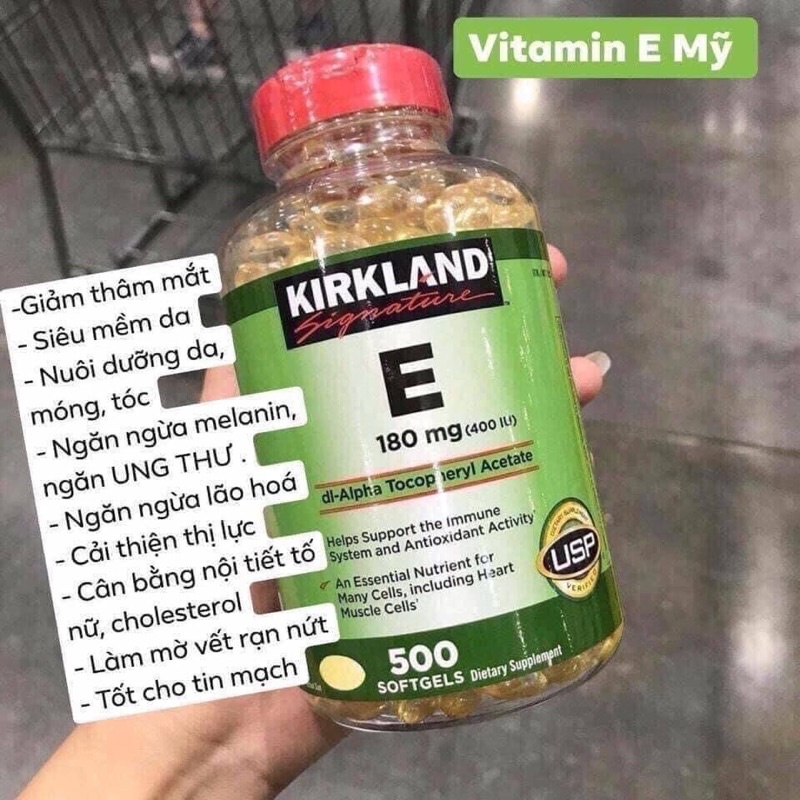 Viên uống Vitamin E 500 viên Kirkland Mỹ