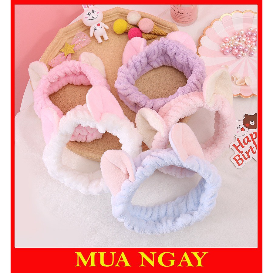 Phụ kiện tóc băng đô turban tai mèo vải nhung dễ thương BD12