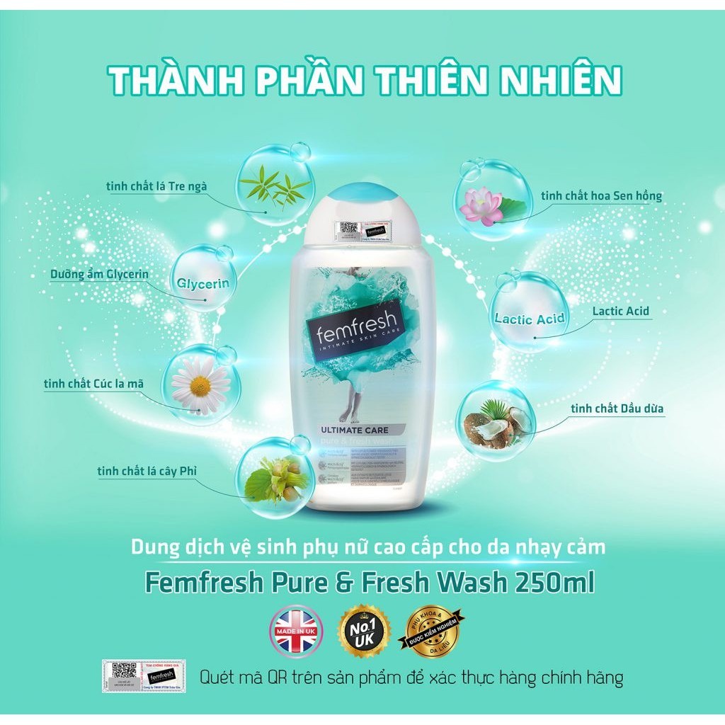 Dung dịch vệ phụ nữ Femfresh Intimate Wash Anh Quốc 250ml