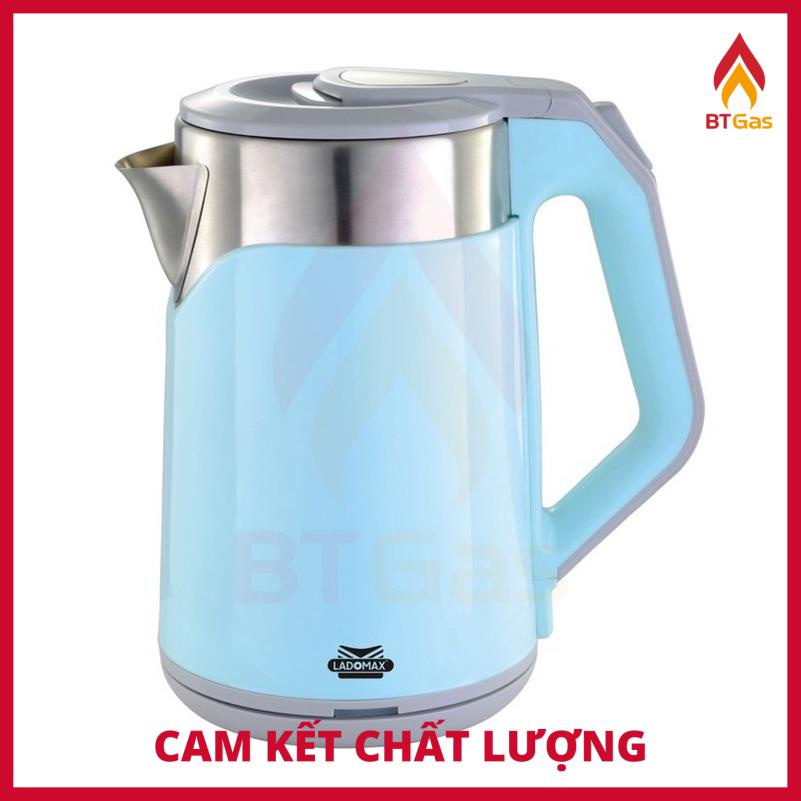 Bình đun siêu tốc, ấm siêu tốc Inox 2 lớp chống phỏng đun nước siêu nhanh Ladomax HA-886 2.3L