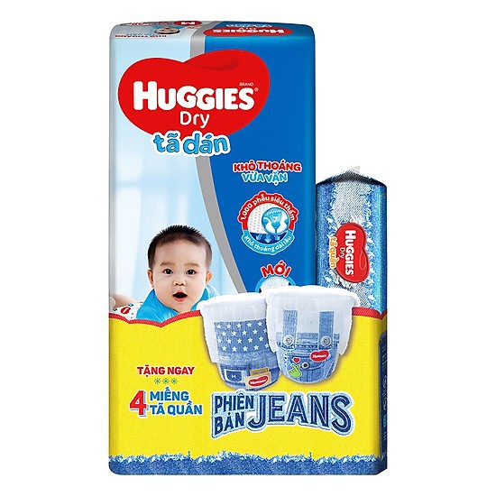 Tã/bỉm dán Huggies M48/L42/Xl38