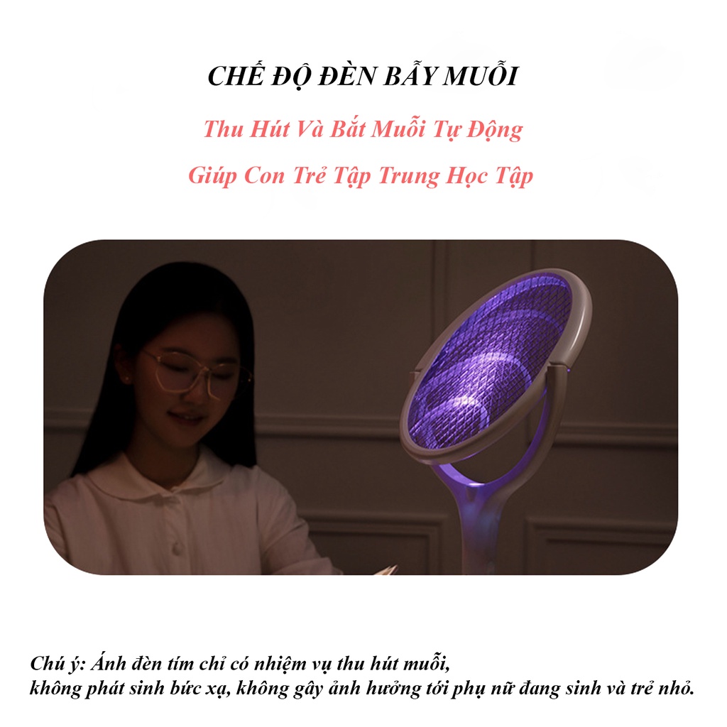 Vợt muỗi thông minh có đèn tự động bắt muỗi, vợt muỗi xoay O SUN M01 cao cấp 3 in 1