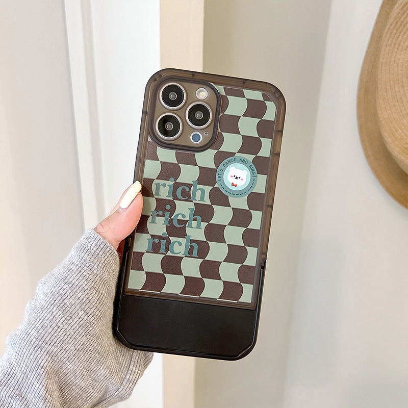 Ốp lưng iphoneỐp Điện Thoại  Kèm Giá Đỡ Tàng Hình Họa Tiết Hoạt Hình Dễ Thương Cho iphone 14 / 13Pro 12 / xs / 6 / 7 / 8PLUSDinuo case