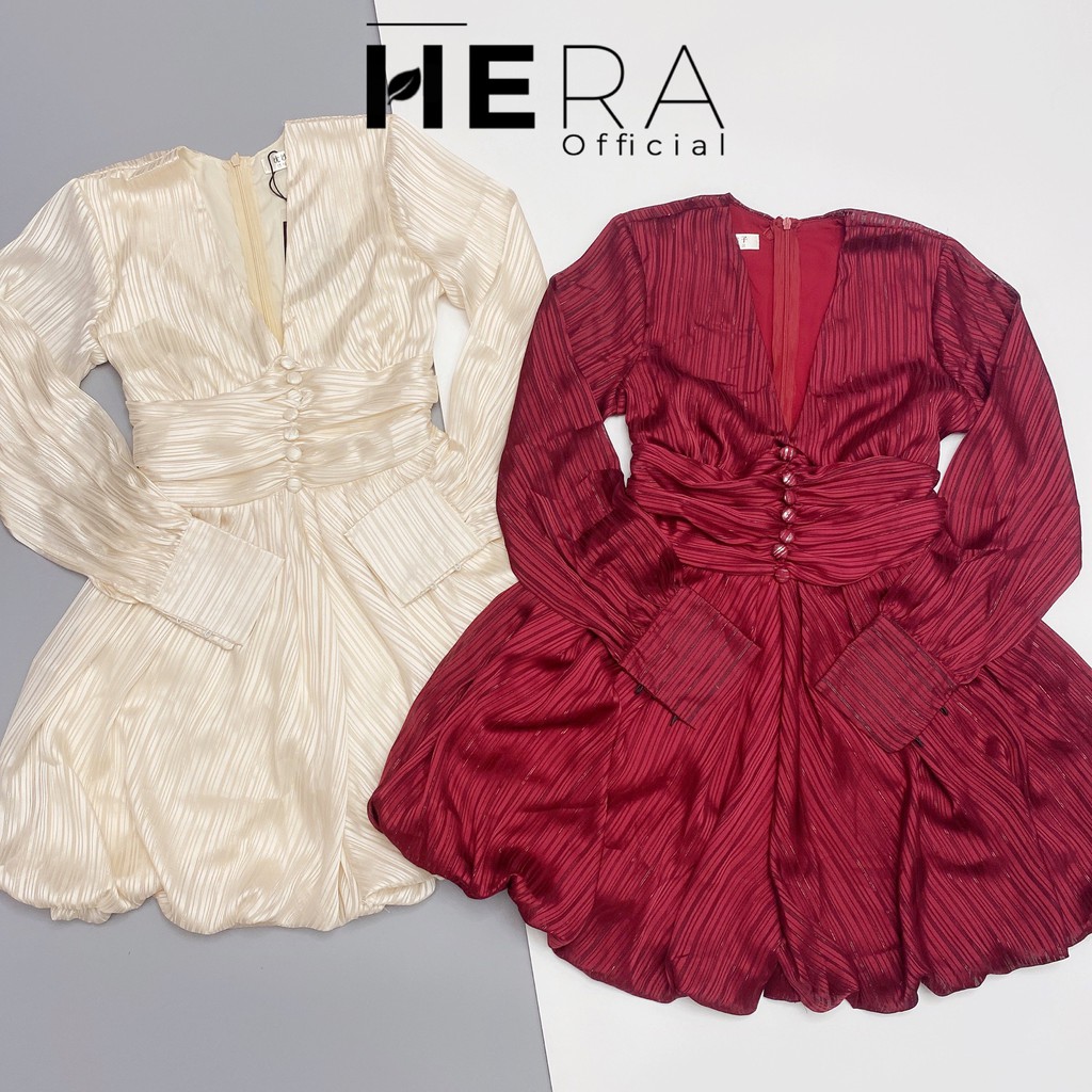 Jumpsuit cổ V tay bồng voan tơ óng. | BigBuy360 - bigbuy360.vn