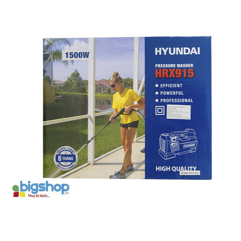 Máy rửa xe Hyundai HRX915 1500W - Tặng dây súng sịt 8M - Hàng chính hãng Bảo hành 1 năm
