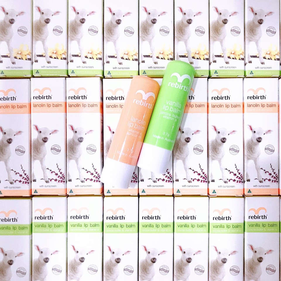 Son Dưỡng Môi Nhau Thai Cừu Rebirth Lip Balm xuất xứ Úc, chống khô, nứt nẻ môi cho phụ nữ, bạn gái - Trung Đông Pharmacy