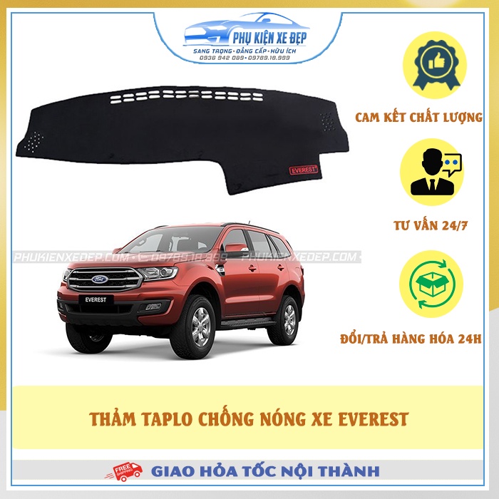 Thảm taplo ô tô lông cừu HÀNG LOẠI I xe EVEREST có 3 lớp chống trượt