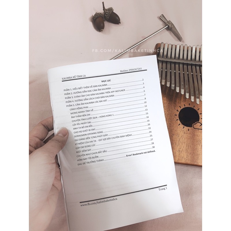 Tab chữ cảm âm Kalimba giáo trình Kalimba