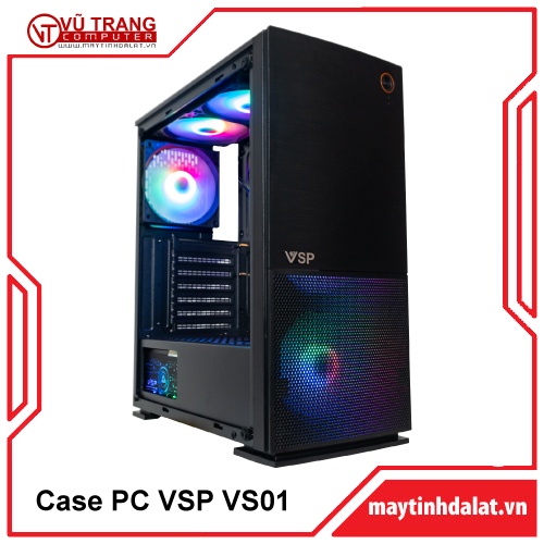 Vỏ case máy tính gaming VS01 kính cường lực giá rẻ