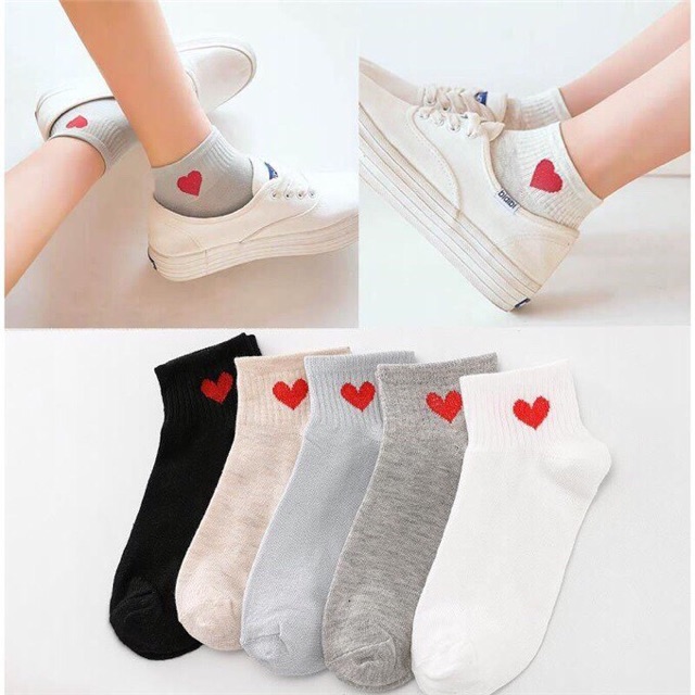 Set 10 Đôi tất Tim xuất Hàn