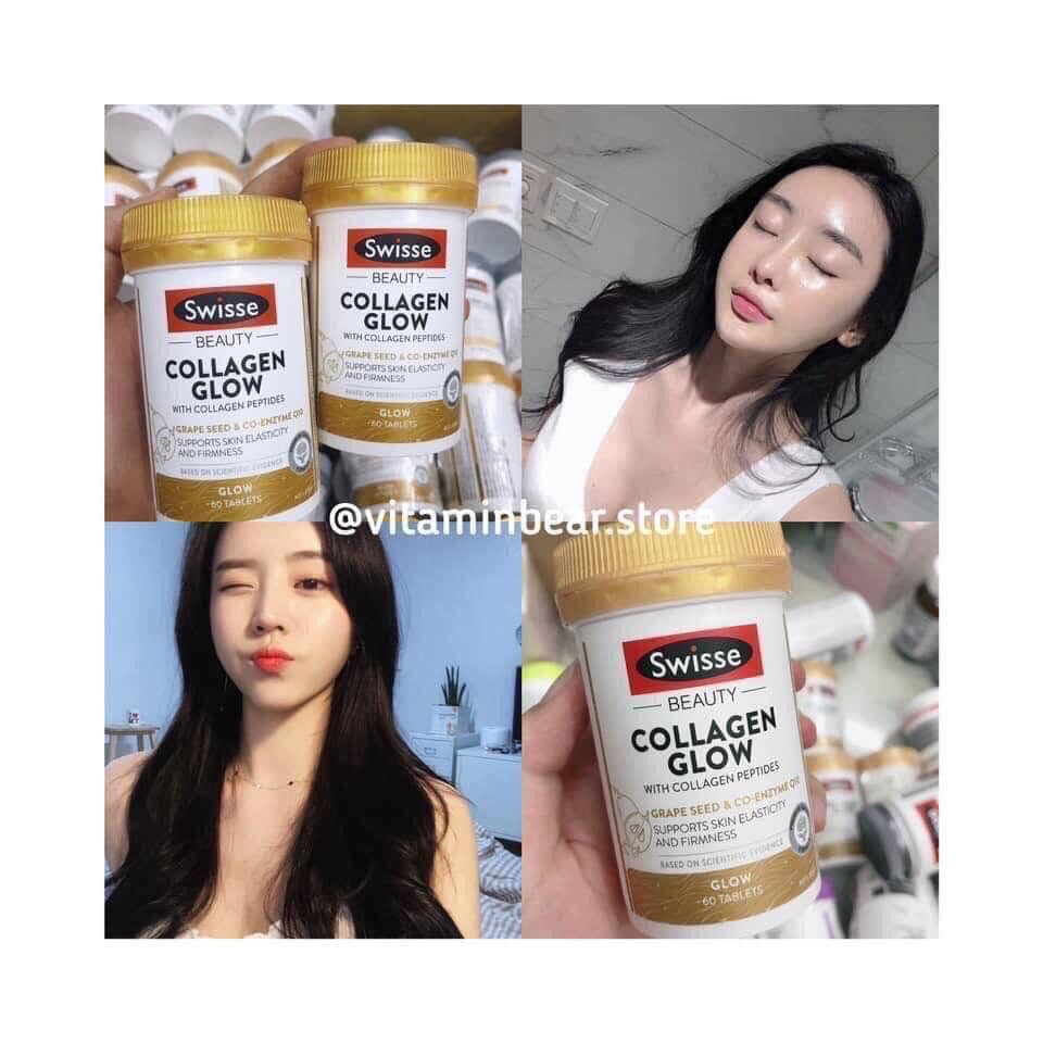 [Hàng Úc, đủ bill] Collagen dạng viên & bột Swisse Beauty Collagen Glow With Collagen Peptides | BigBuy360 - bigbuy360.vn