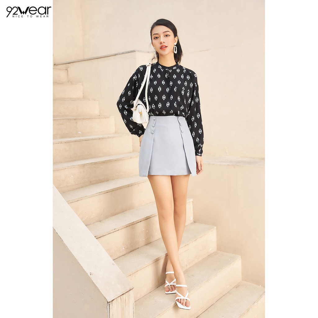 Chân váy ngắn nữ 92WEAR ( 3 MÀU) đủ size, dáng A Tà Bung Cạp Liền JAW0838