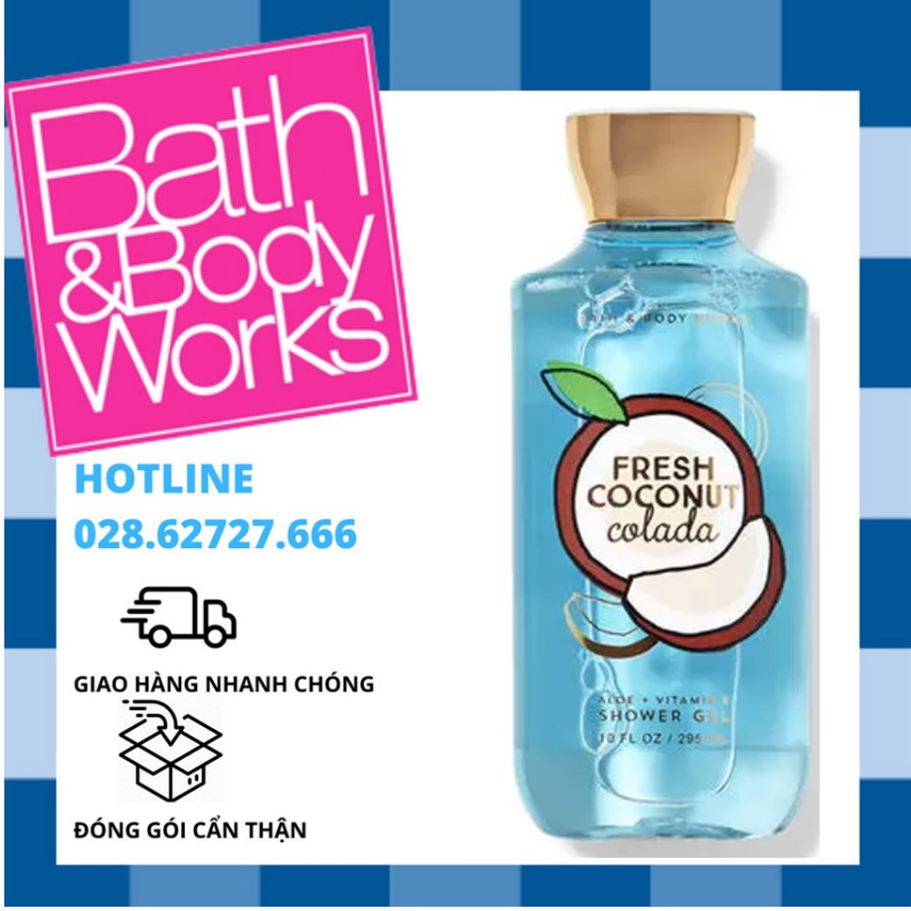 Sữa Tắm Bath And Body Works - Fresh Coconut Colada Shower Gel (295ml)