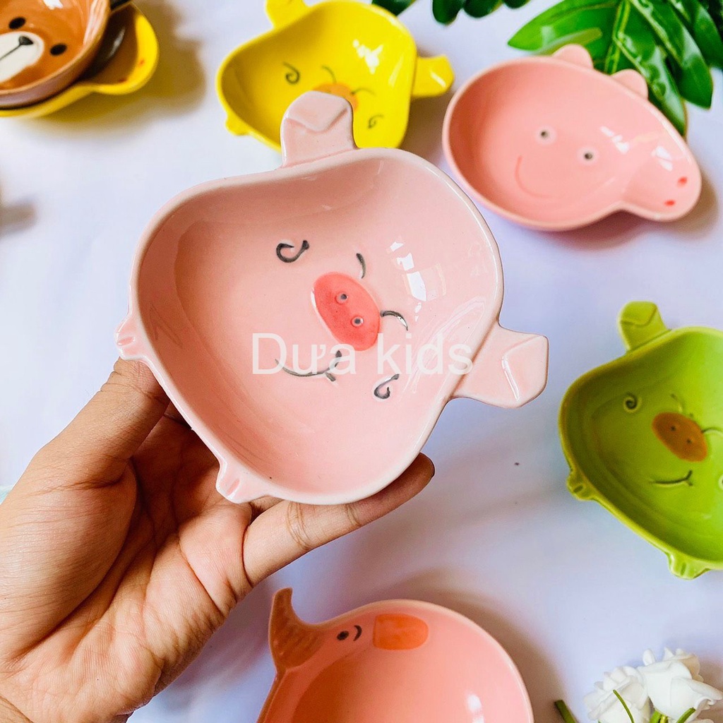 ( Xả kho ) Bát đĩa sứ ăn dặm cho bé hình thú, trái cây hoa quả  FREE SHIP dùng để ăn dặm, trang trí decor nhà bếp