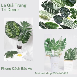 Lá giả trang trí lọ hoa decor phong cách bắc âu