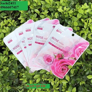 Mặt Nạ Dưỡng Da Hoa Hồng Rose Mask Amisilk Korea Combo 5 Miếng