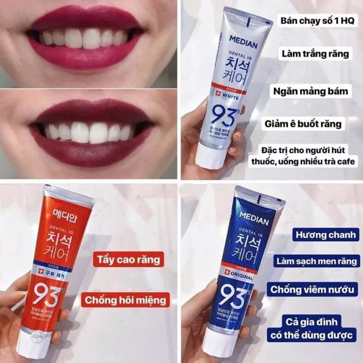 01 Tuýp (120gr) Kem Đánh Răng Tẩy Vôi Răng MEDIAN 93% Dental IQ Hàn Quốc (Date: 36 tháng) - Giao hàng ngẫu nhiên