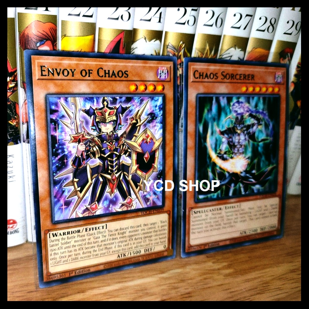 Thẻ bài Yugioh chính hãng set 2 lá Envoy of Chaos và Chaos Sorcerer –Rare