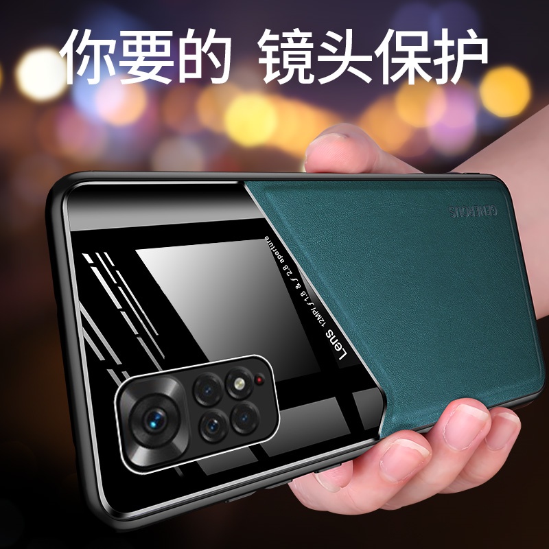 Ốp Điện Thoại Da PU Tích Hợp Giá Đỡ Từ Tính Sang Trọng Cho Redmi Note 11S 11 10 Note 9 8 Pro 9A 9C 11T 12 12 Pro