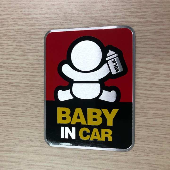 Tem, Decal 3D Hợp Kim cao cấp baby in the car dán đuôi xe ô tô/ Mã sản phẩm H40311