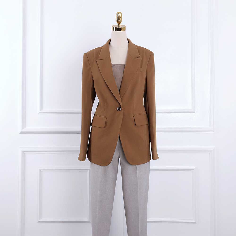 Áo vest blazer form suông, vạt tròn, chất vải dệt Fresco Hàn Quốc mềm mịn, Vest K249, hàng thiết kế cao cấp TK Fashion