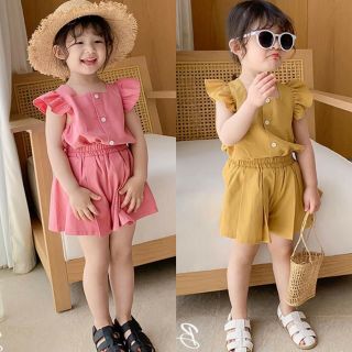 Bộ đũi trơn cúc giữa cho bé gái từ 9-19kg mã ru045055