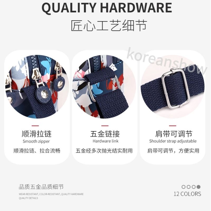 Túi xách nữ Túi đeo chéo vai màu đen/hồng chống nước phong cách Hàn Quốc cho nữ-75