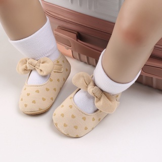 [Hàng cao cấp] Giày tập đi đế cao su chống trơn trượt đính nơ dễ thương cho bé gái