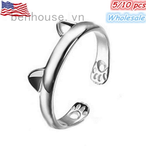 Nhẫn hợp kim thiết kế tai mèo đáng yêu thời trang cho nữ