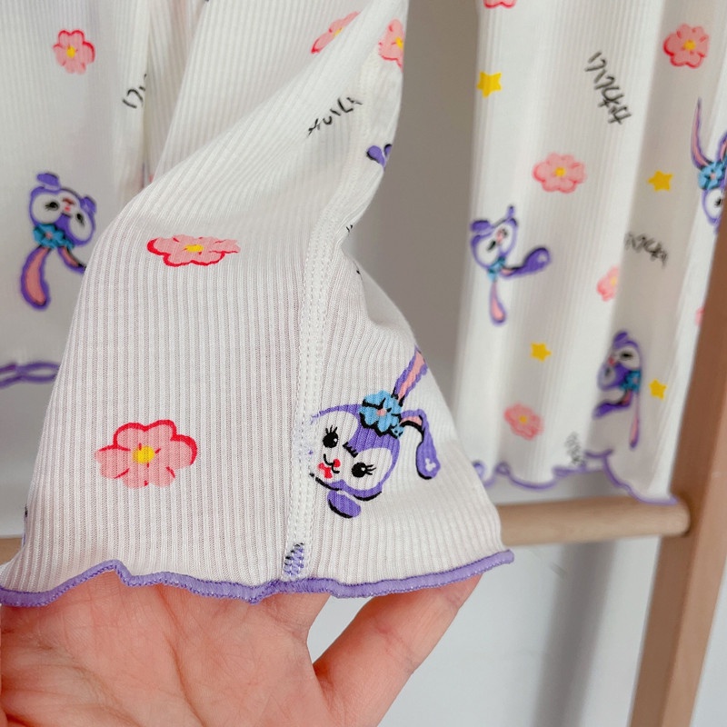 DISNEY Bộ Đồ Ngủ Tay Ngắn In Hình Hoạt Hình Dành Cho Bé Gái 1-7 Tuổi