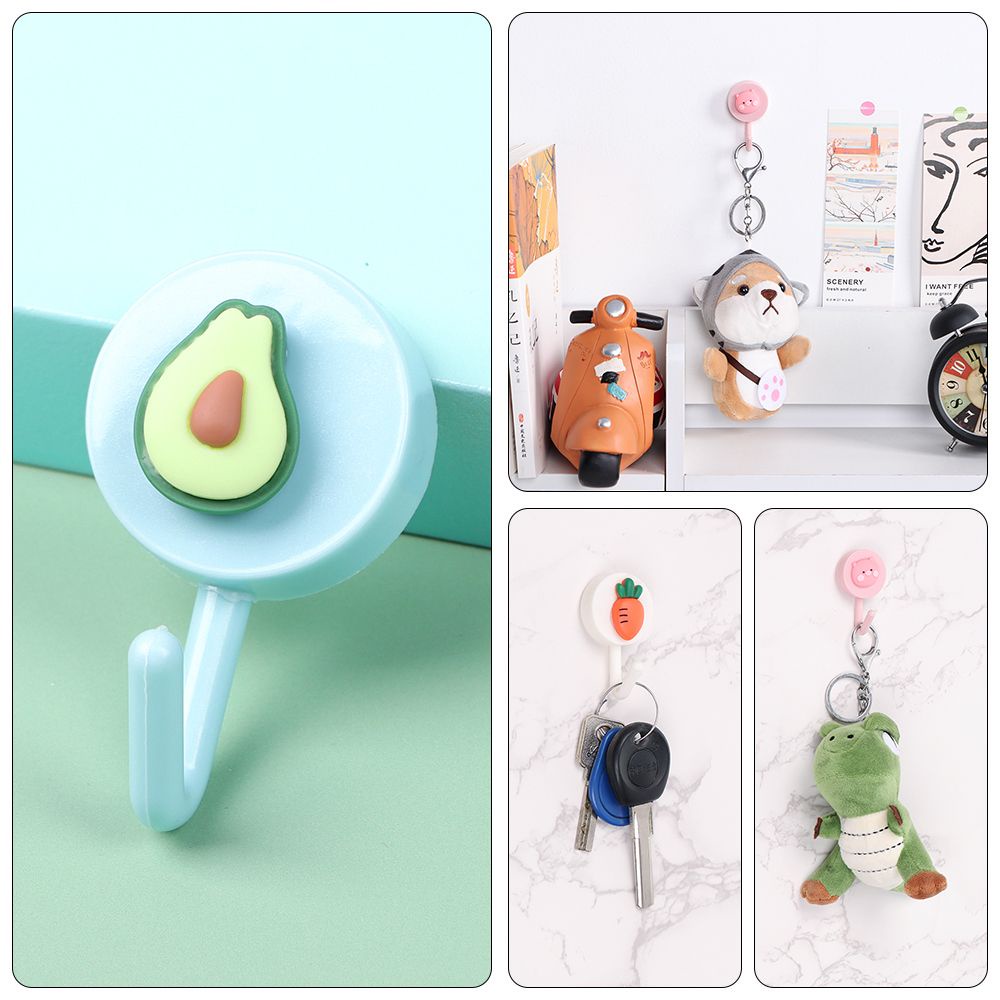 Móc Treo Quần Áo Gắn Tường Bằng Nhựa Màu Trơn Không Cần Khoan Lỗ Trang Trí Nhà Cửa / Phòng Tắm