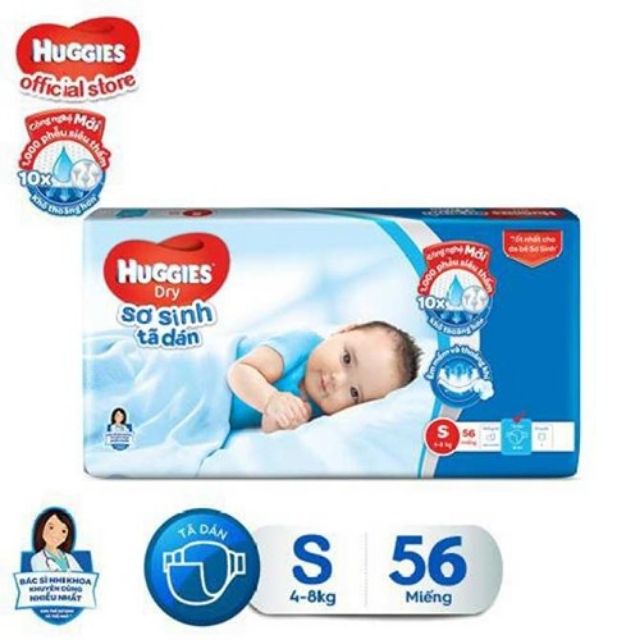 Tã dán sơ sinh Huggies size S56