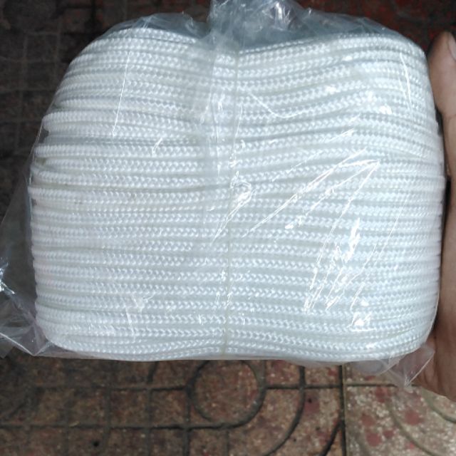 Dây dù tròn màu trắng size 6mm