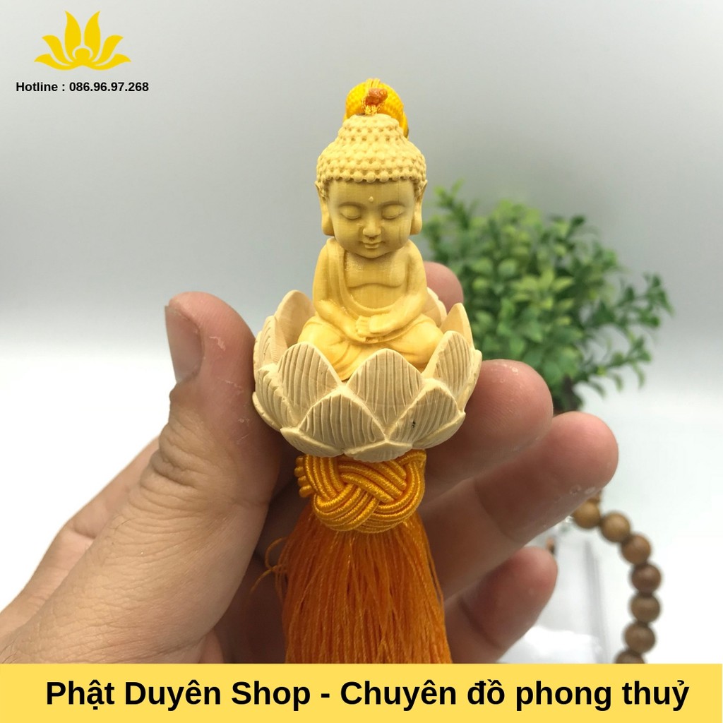 [ishop268] Dây treo oto, xe hơi ( gỗ HD) tương phật A Di Đà cầu bình an ,may mắn - Phật Duyên Shop - Mua hàng an tâm