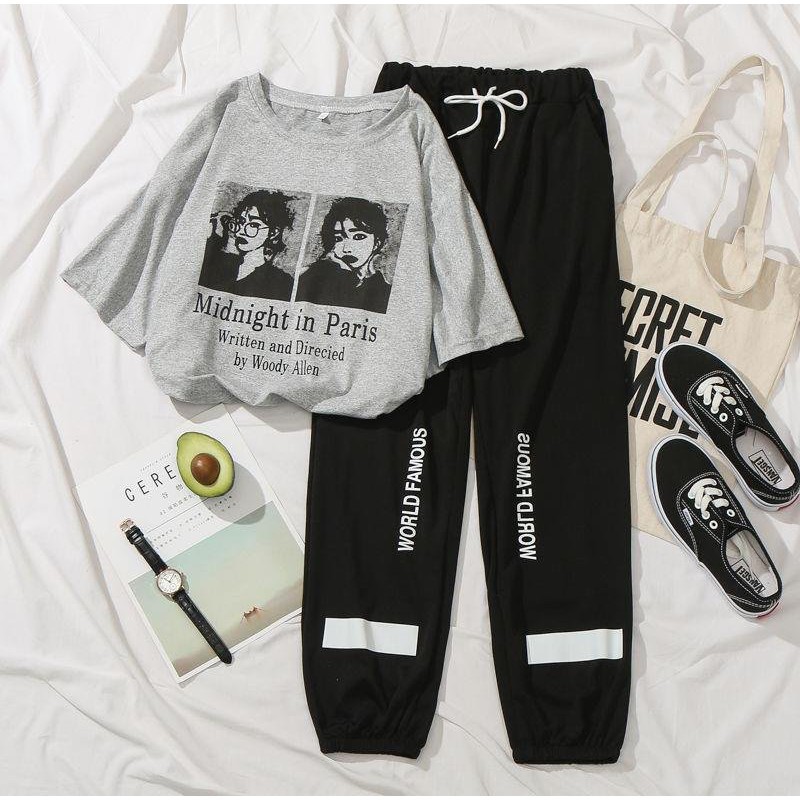 Áo Thun Tay Lỡ In MidNight in Paris Unisex Freesize Dưới 75kg ATIN36 | BigBuy360 - bigbuy360.vn